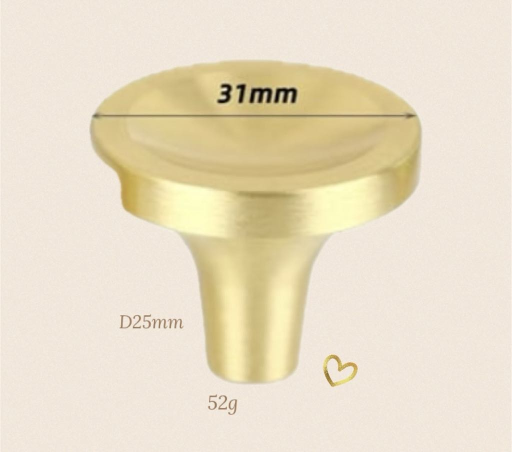 Edith Gold Solid Brass Knob