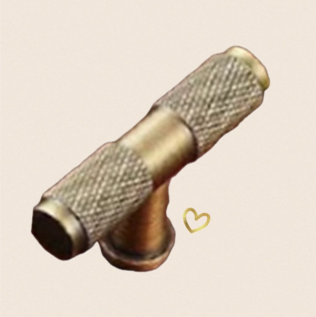 Clara Knurled Solid Brass T Bar Pull