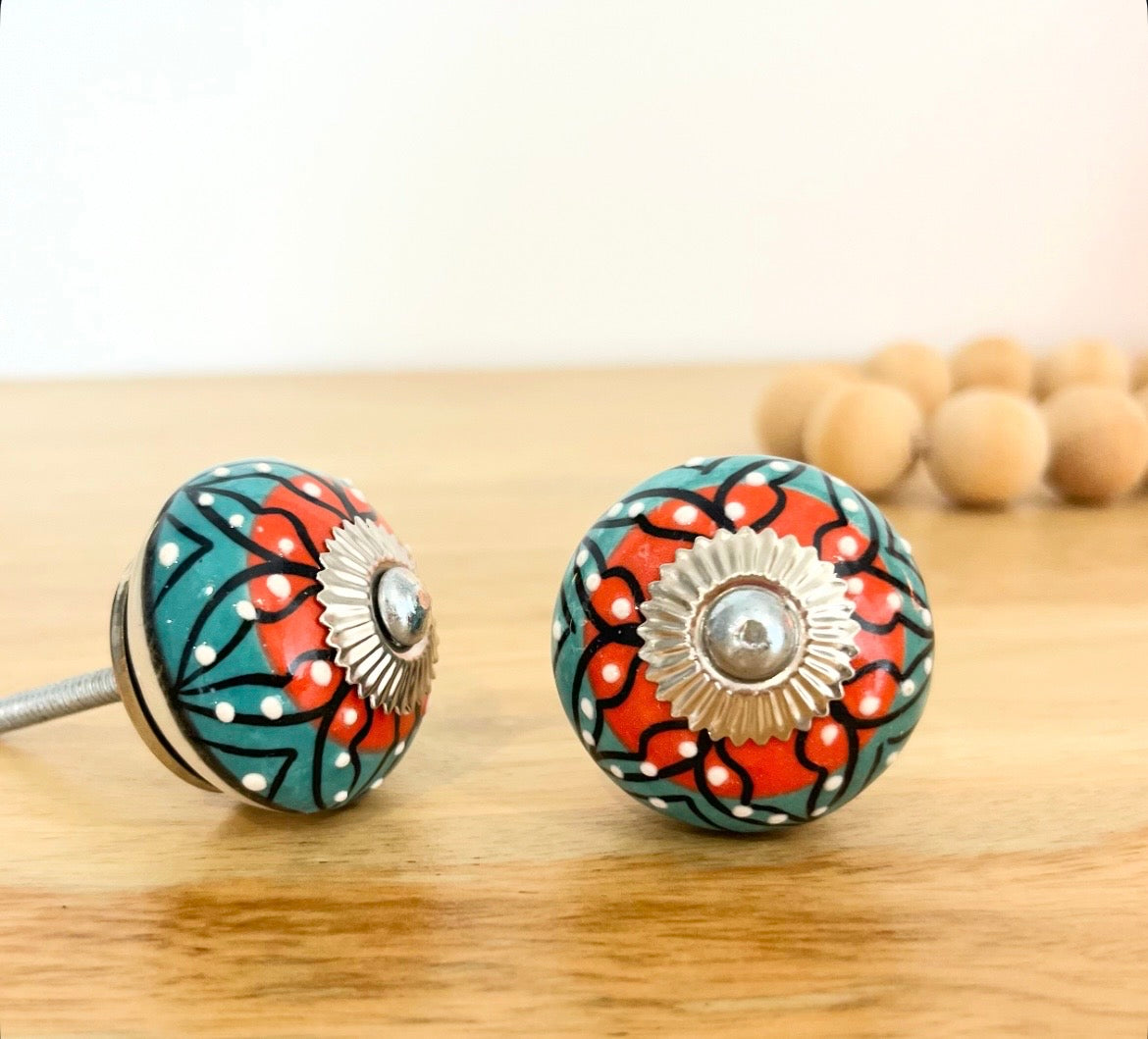 Salvia Flower Ceramic Knob