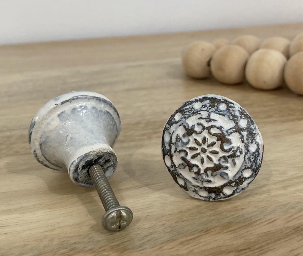 White Metal Viking Knob