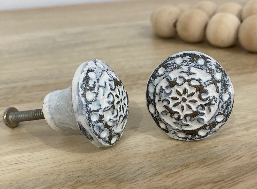 White Metal Viking Knob