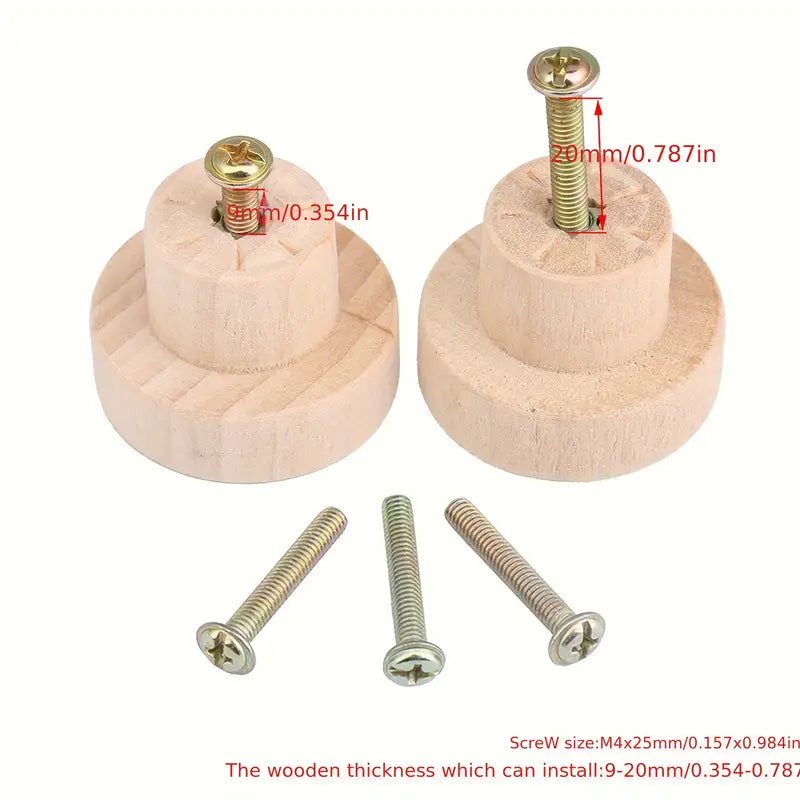 35mm Natural Beechwood Wood Round Knob