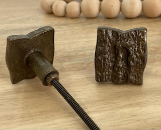 Bronze Metal Rock Face Knob