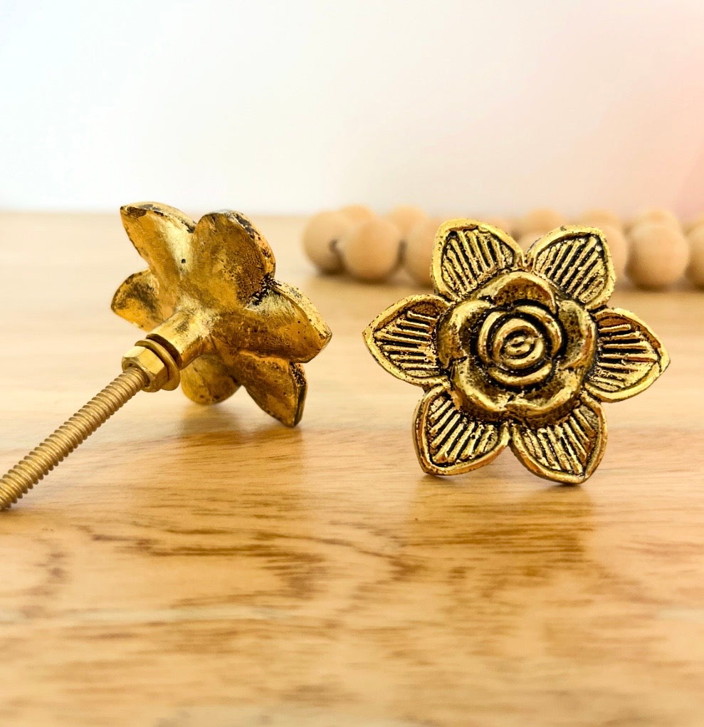 Golden Rose Metal Knob