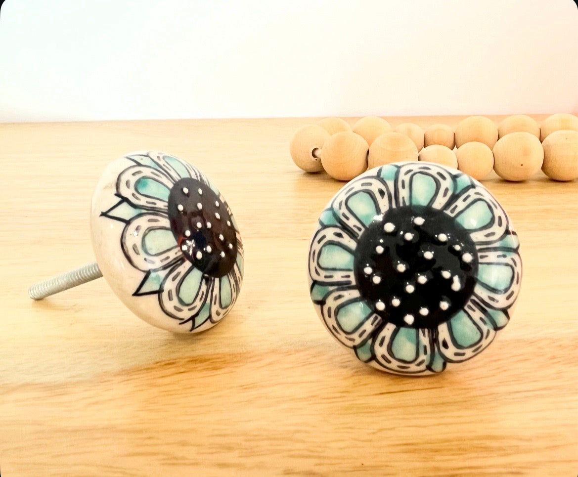 Light Sea Green Ceramic Flat Knob