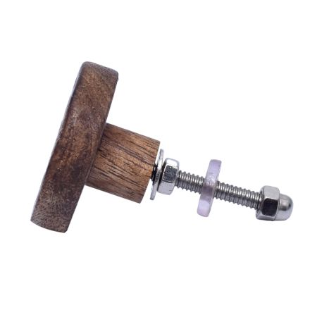 BoHo No 3 White and Wood Designed Knob