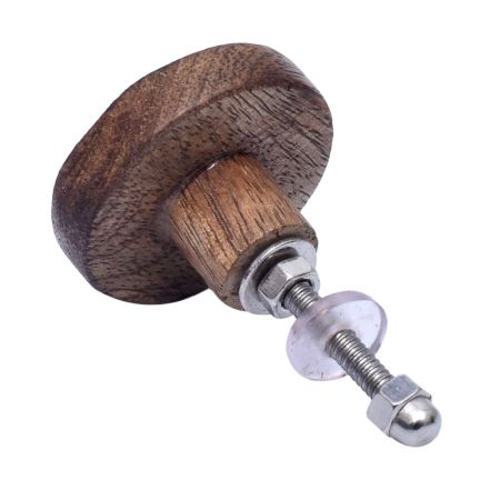 BoHo No 3 White and Wood Designed Knob