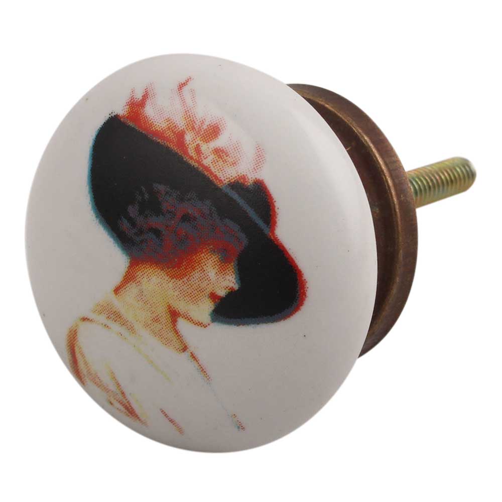 Elegant Lady Flat Ceramic Knob - Hip N Humble