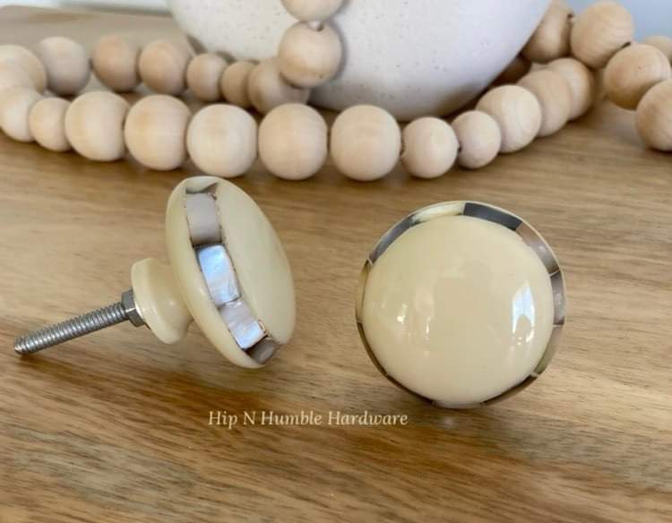 Mother of Pearl & Bone Resin Knob - Hip N Humble