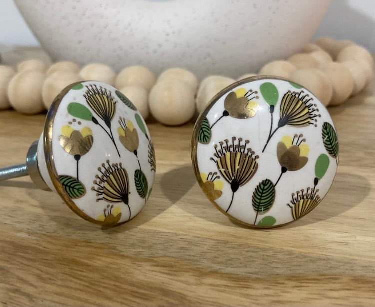 Dandelion Flat Ceramic Knob - Hip N Humble