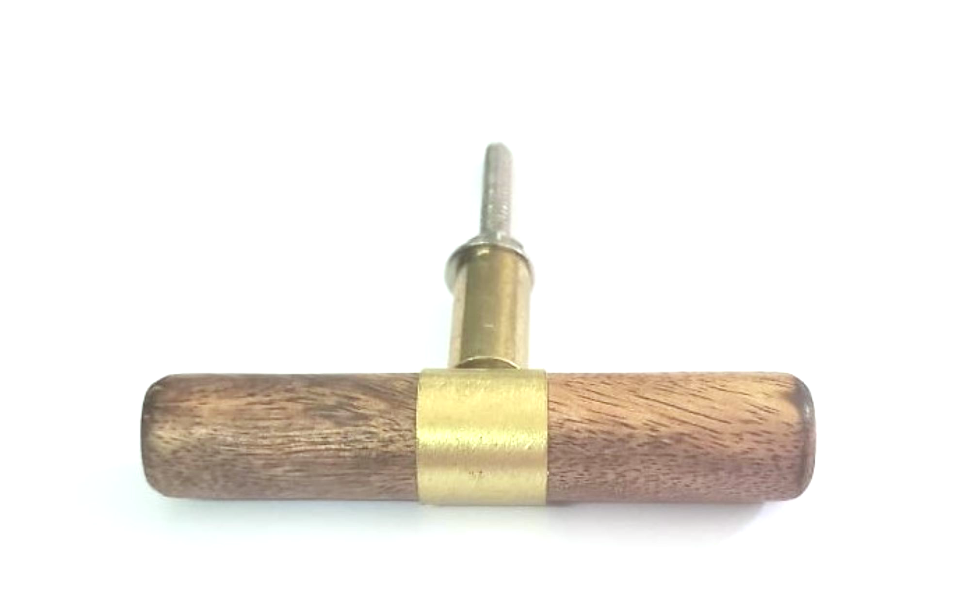 75mm T Bar Mango Wood & Metal Gold Handle/Knob - Hip N Humble