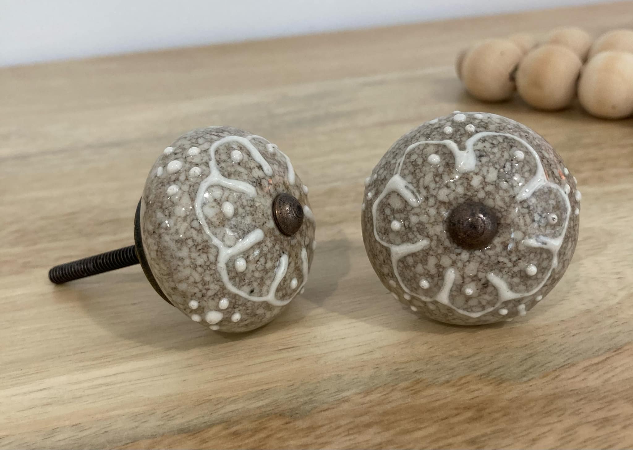 Stoned Daisies Ceramic Knob