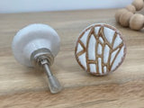 Brown & White Abstract Ceramic Knob