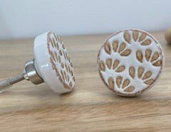 Ceramic Floral Knob