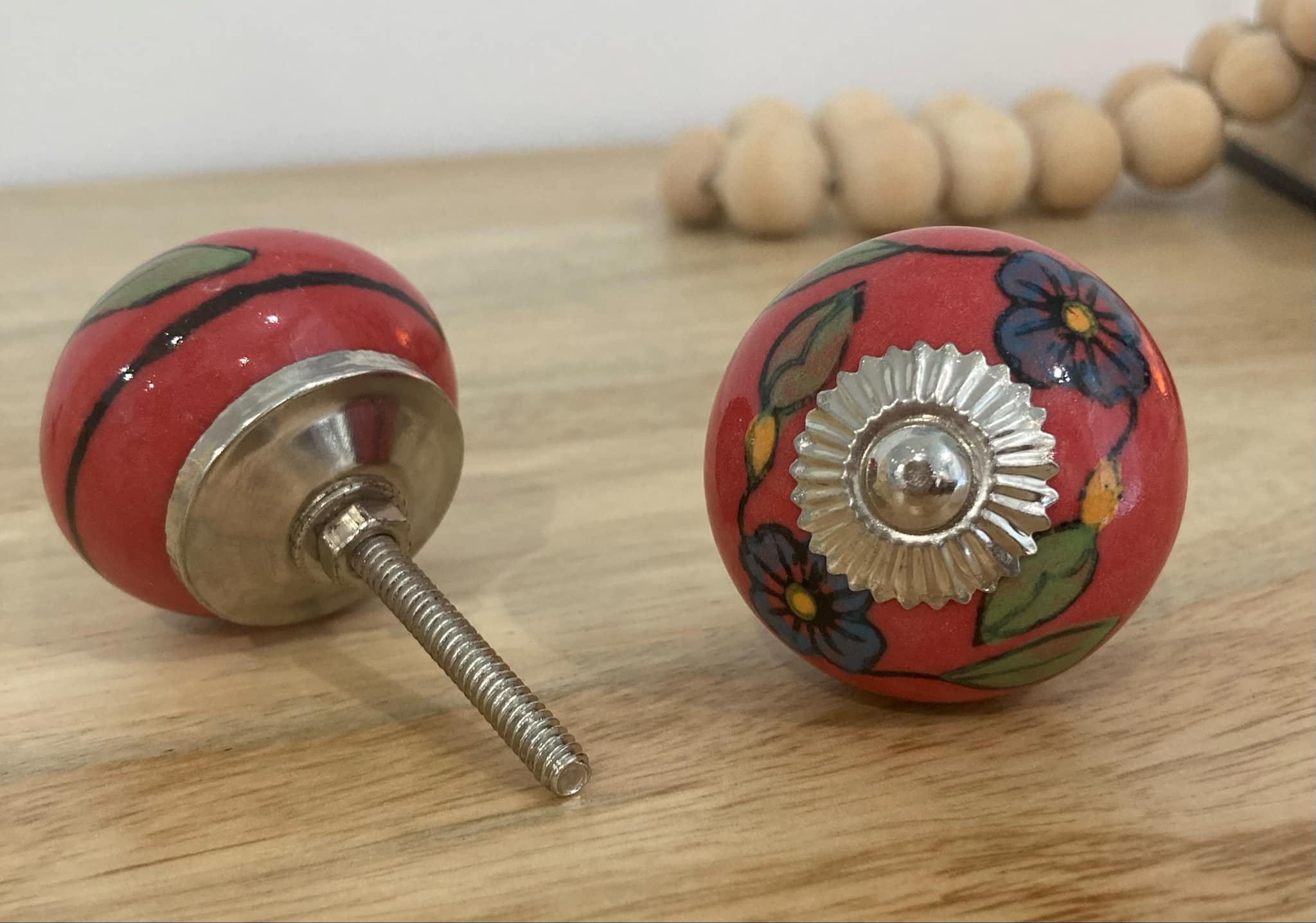 Retro Flower Ceramic Knob