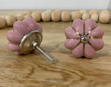 Pink Gold & Silver Melon Ceramic Knob
