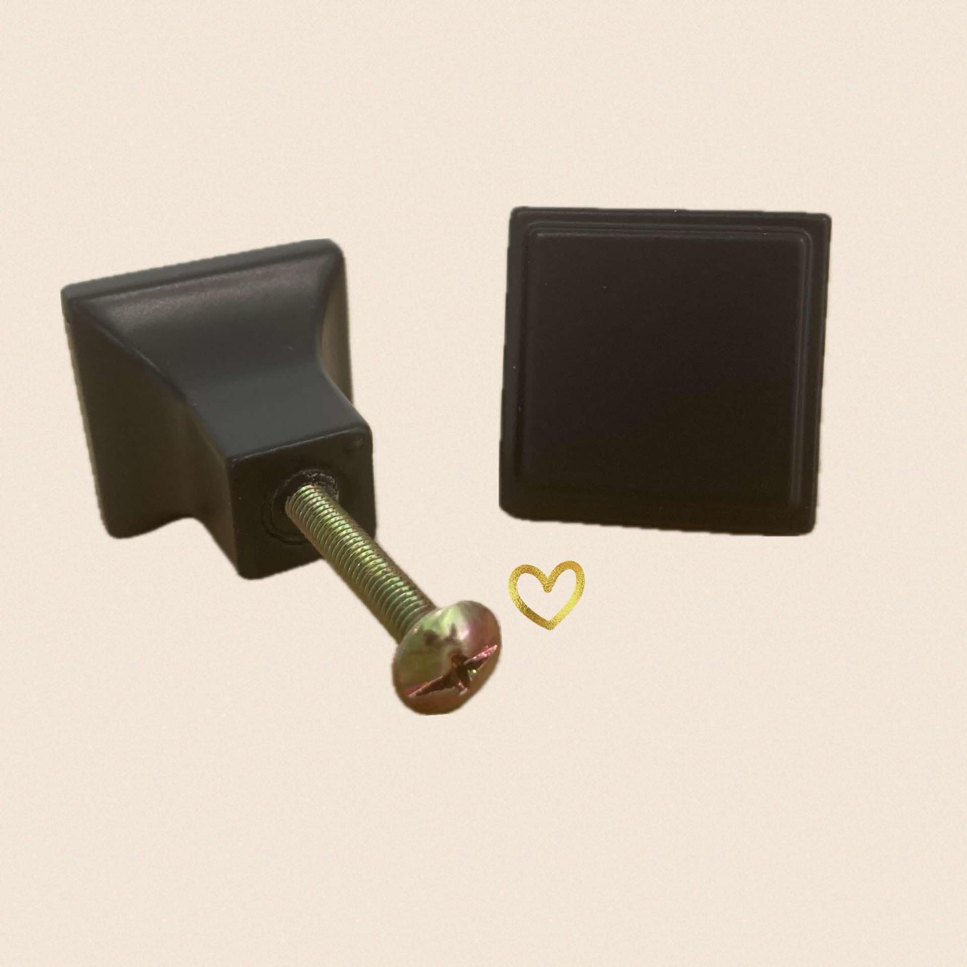 Salem Black Square Alloy Knob