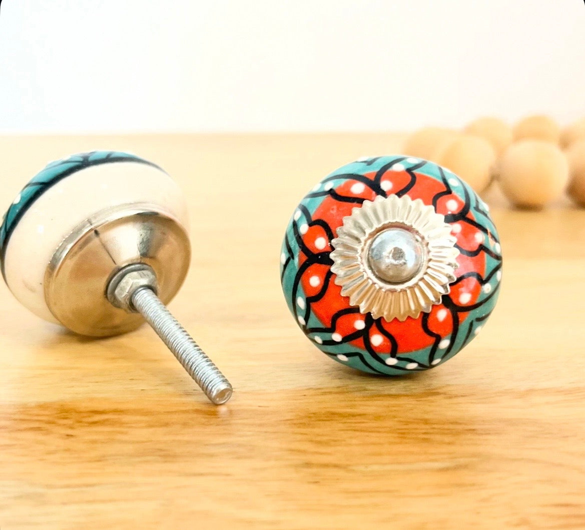 Salvia Flower Ceramic Knob