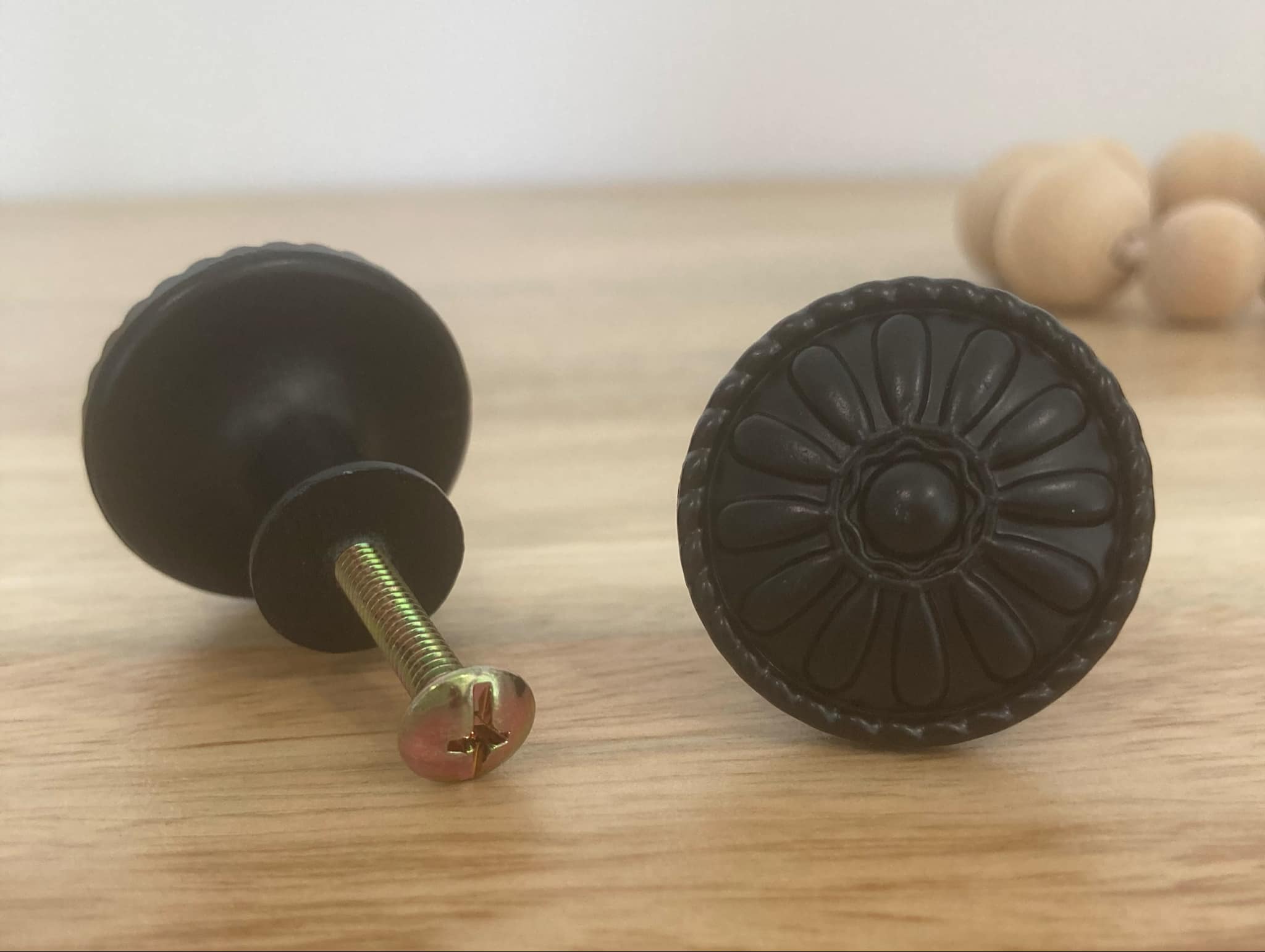 Amos Black Alloy Knob