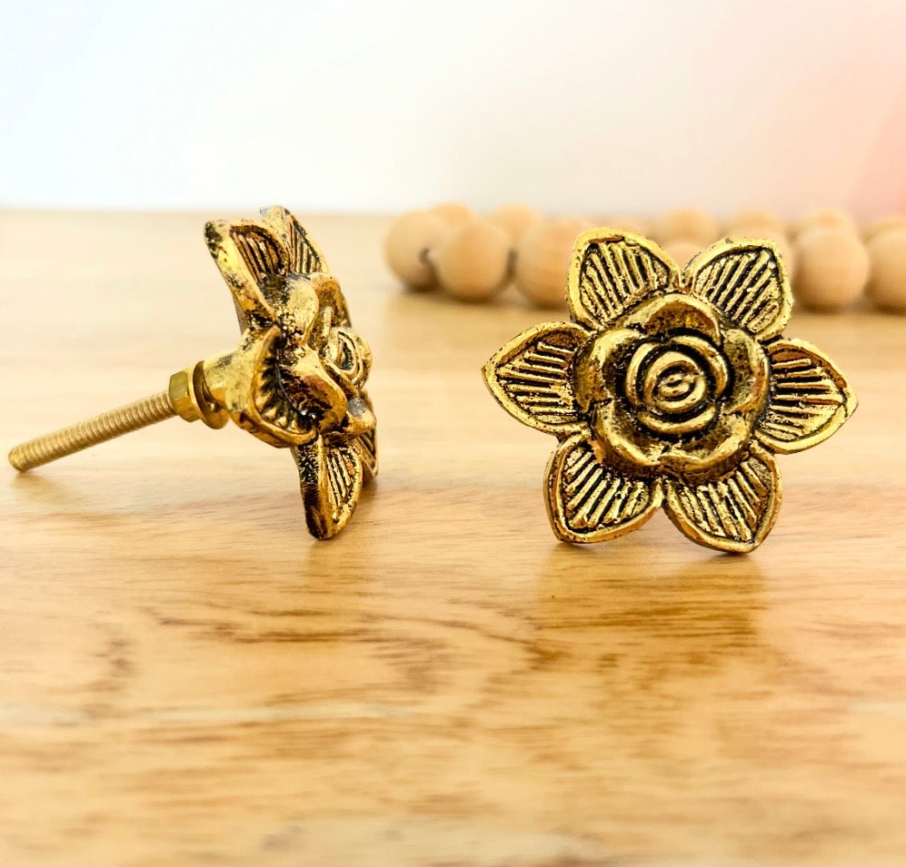 Golden Rose Metal Knob