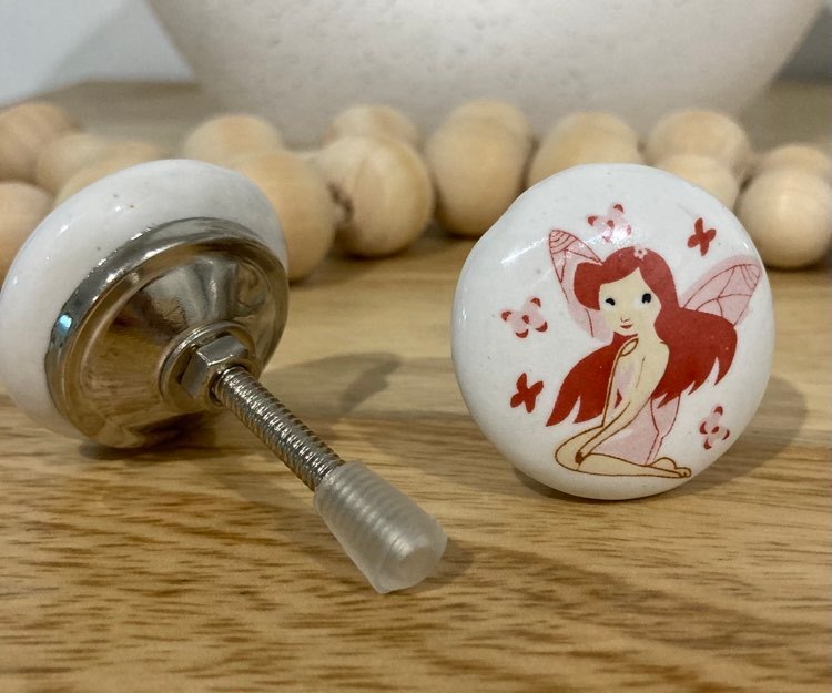 Little Girl Fairy Flat Ceramic Knob