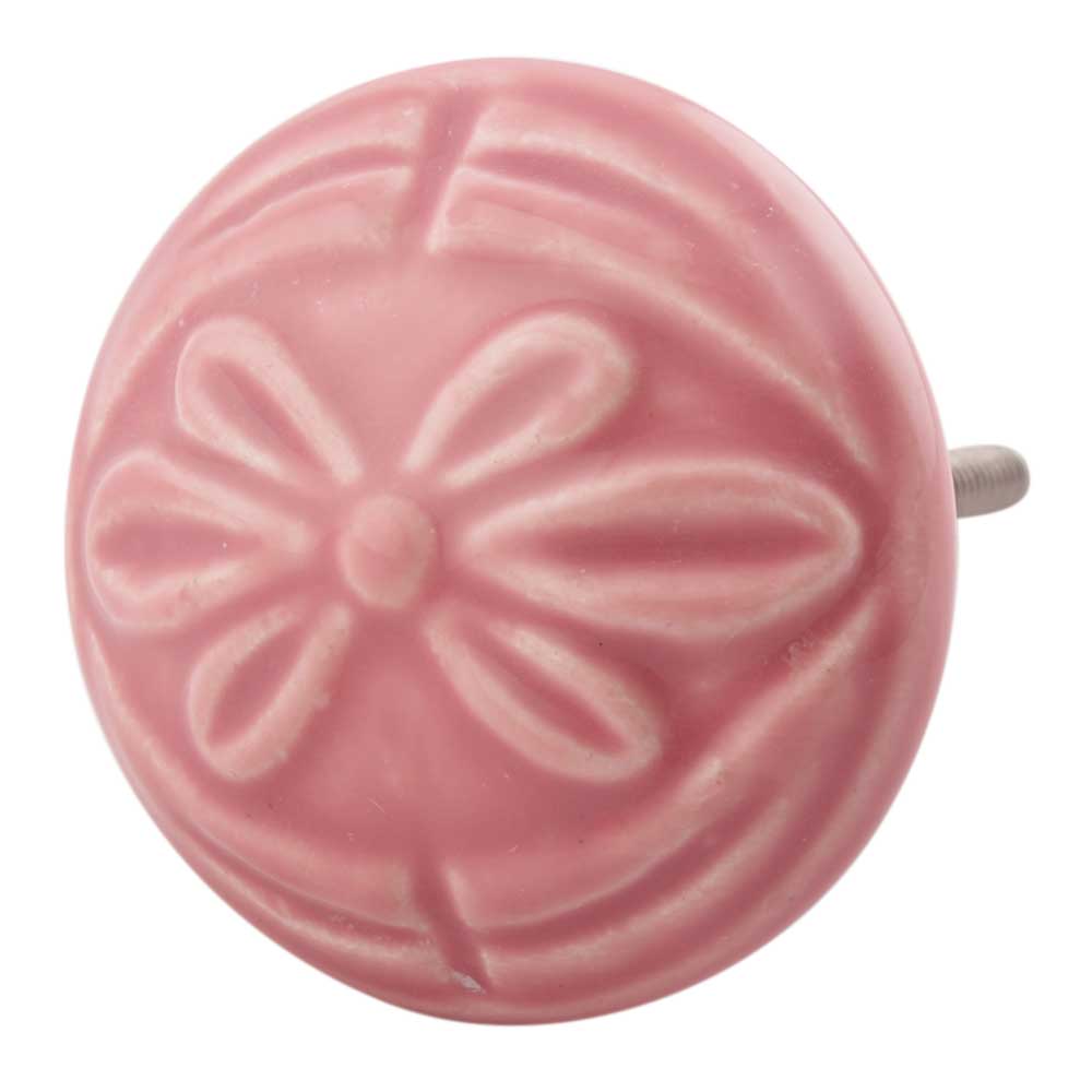 Large Pretty in Pink Ceramic Knob - Hip N Humble