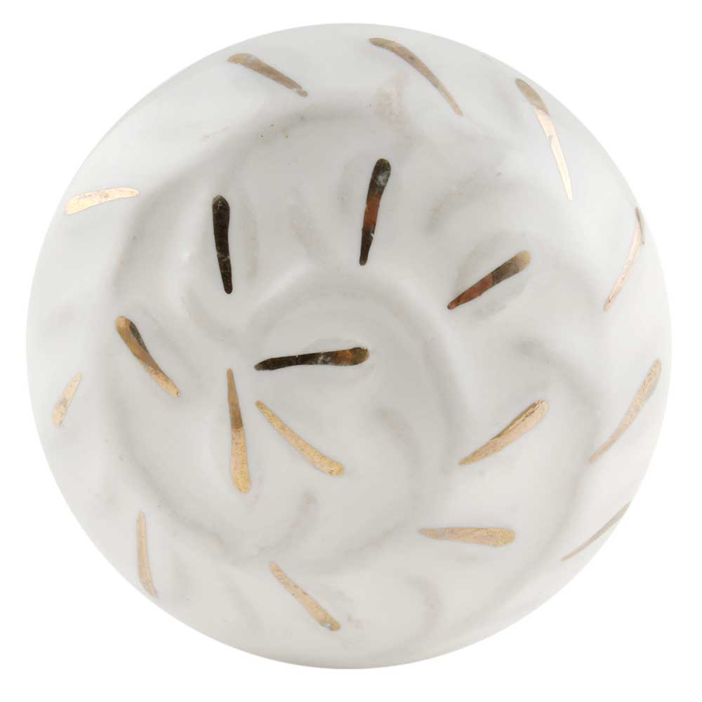 Cream and Gold Ceramic Knob - Hip N Humble