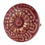 Grey or Cherry and Gold Flat Ceramic Knob - Hip N Humble