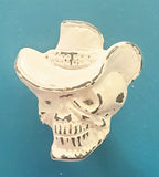 Cast Iron Antique White Metal Cowboy Skull - Hip N Humble