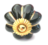 Black and Gold Ceramic Melon Knob - Hip N Humble