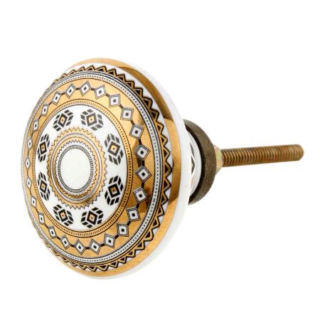 Golden Wheel Flat Ceramic Knob - Hip N Humble