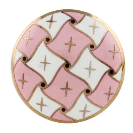 Pink and Gold Flat Ceramic Knob - Hip N Humble