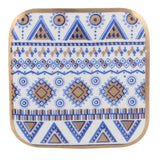 Blue and Gold Aztec Square Flat Ceramic Knob - Hip N Humble