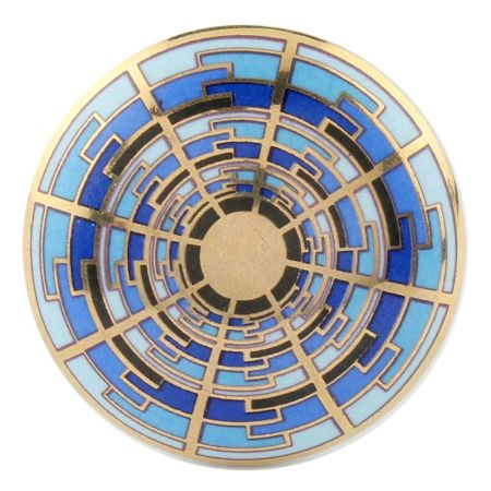 Blue Sapphire Pattern Flat Ceramic Knob - Hip N Humble