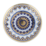 Blue and Gold Wheel Pattern Flat Ceramic Knob - Hip N Humble