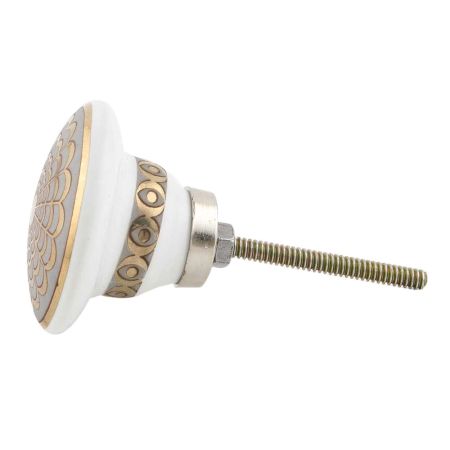 Golden Crown Pattern Flat Ceramic Knob - Hip N Humble