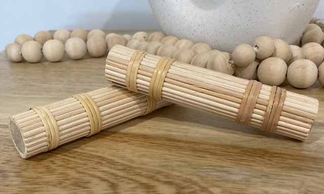 Cylinder Style Natural Rattan Wood Handle - Hip N Humble