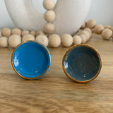 Grey and Blue Dished Ceramic Knob - Hip N Humble