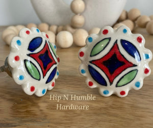 Multi Coloured Ceramic Knob - Hip N Humble