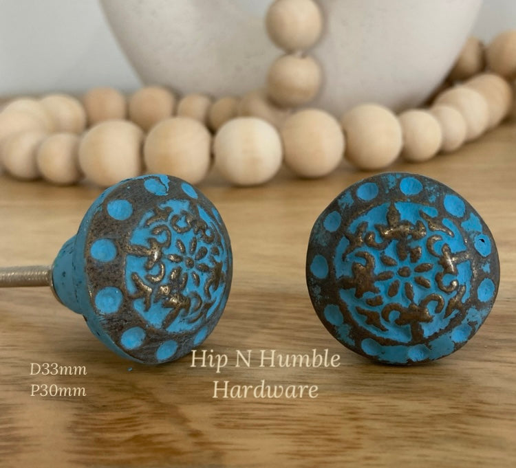 Blue Metal Viking Knob - Hip N Humble