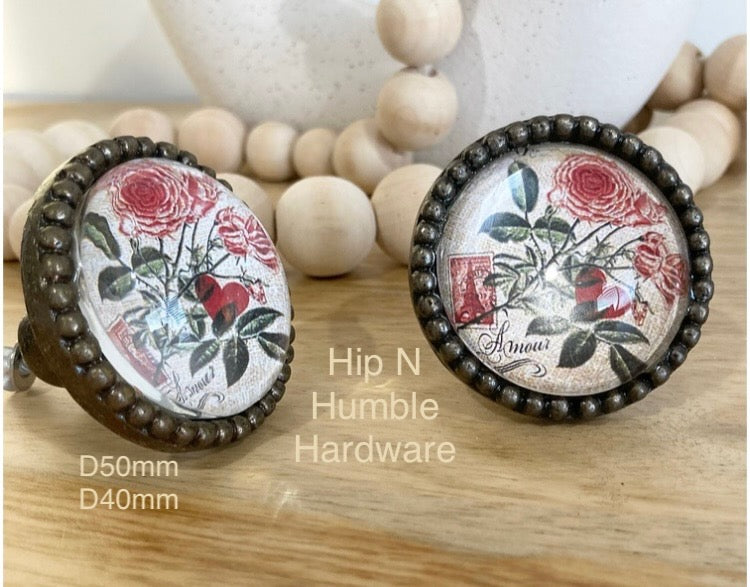 Armour Cottage Garden Glass and Metal Knob - Hip N Humble