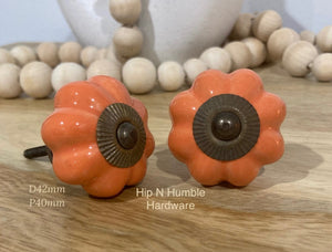 Orange Antique Ceramic Knob - Hip N Humble