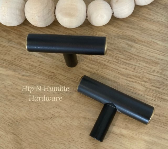 Stylish Black & Brass T Bar Pull/Handle - Hip N Humble