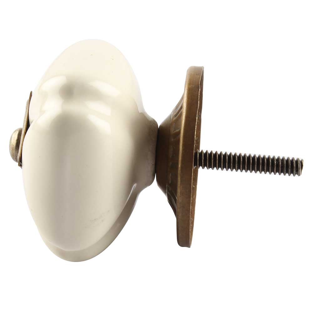 Cream Square Antique Ceramic Knob - Hip N Humble