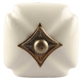 Cream Square Antique Ceramic Knob - Hip N Humble
