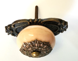 Accented Apricot Knob with Bronze Backing Plate - Hip N Humble