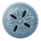 Aqua Flower Ceramic Knob - Hip N Humble