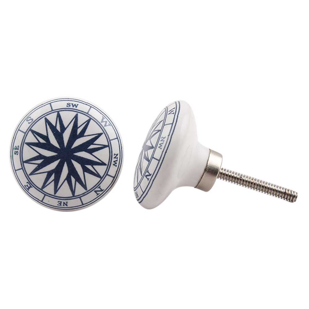 Compass Flat Ceramic Knob - Hip N Humble