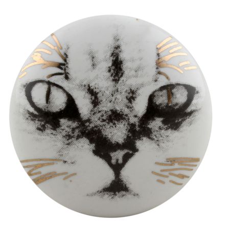 Citty Cat Flat Ceramic Knob - Hip N Humble