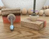 Stone Pink & Resin Wooden Knob